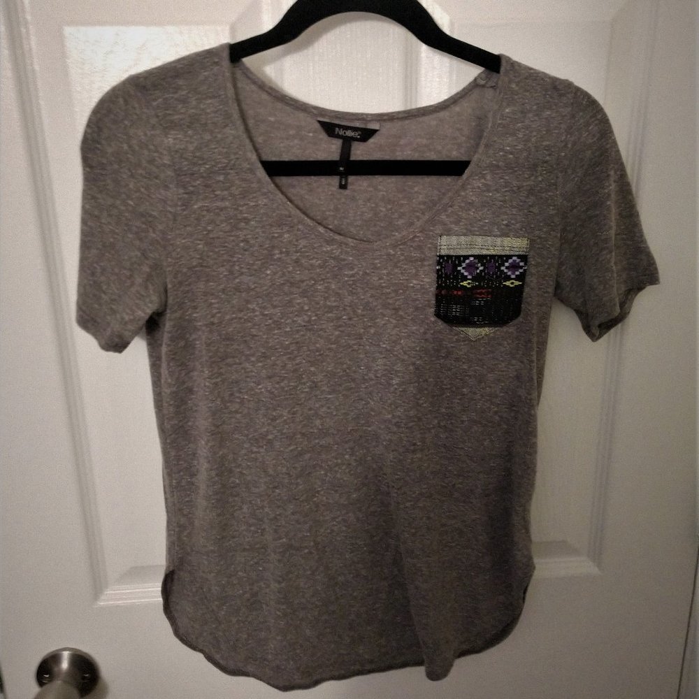 Short-Sleeve Shirt with Patterned Pocket